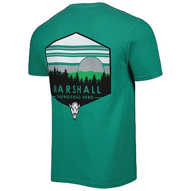 Men's Green Marshall Thundering Herd Landscape Shield T-Shirt