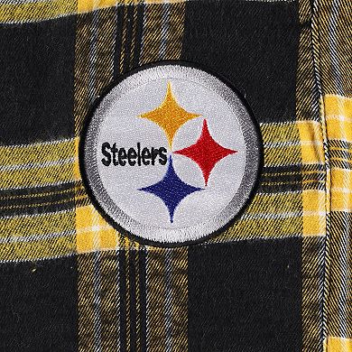 Men's Concepts Sport Black/Gold Pittsburgh Steelers Big & Tall Flannel ...