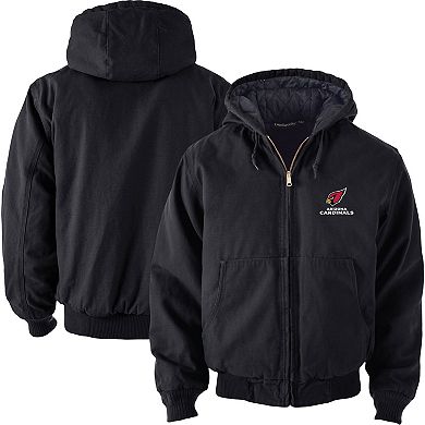 Men's Dunbrooke Black Arizona Cardinals Big & Tall Dakota Canvas Hoodie Full-Zip Jacket