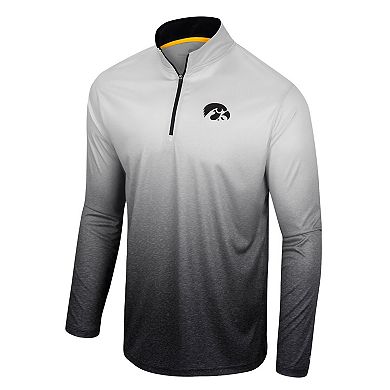 Men's Colosseum White/Black Iowa Hawkeyes Laws of Physics Quarter-Zip Windshirt