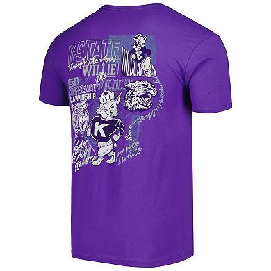 Men's Purple Kansas State Wildcats Vintage Through the Years Two-Hit T-Shirt