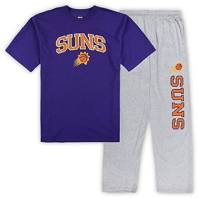 Men's Concepts Sport Purple/Heather Gray Phoenix Suns Big & Tall T-Shirt and Pajama Pants Sleep Set