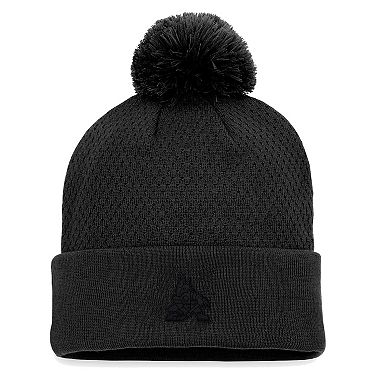 Women's Fanatics Branded Black Arizona Coyotes Authentic Pro Road Cuffed Knit Hat with Pom
