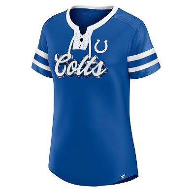 Women's Fanatics Royal Indianapolis Colts Original State Lace-Up T-Shirt