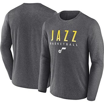 Men's Fanatics Branded Heather Charcoal Utah Jazz Where Legends Play Iconic Practice Long Sleeve T-Shirt