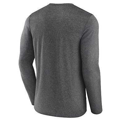 Men's Fanatics Branded Heather Charcoal Utah Jazz Where Legends Play Iconic Practice Long Sleeve T-Shirt