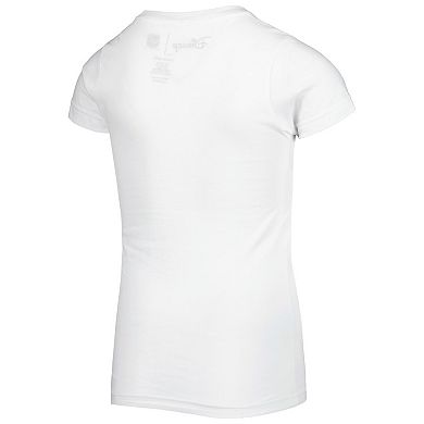 Girls Youth White Seattle Kraken Mickey Mouse Go Team Go T-Shirt