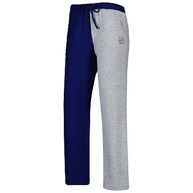 Women's ZooZatz Navy/Gray North Carolina Tar Heels Colorblock Cozy Tri-Blend Lounge Pants