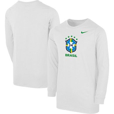 Youth Nike White Brazil National Team Core Long Sleeve T-Shirt