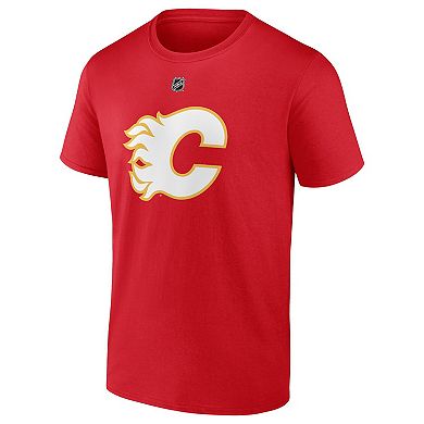 Men's Fanatics Branded Johnny Gaudreau Red Calgary Flames Authentic Stack Player Name & Number T-Shirt