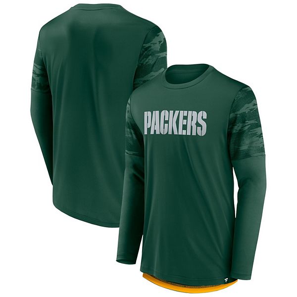 Green Bay Packers Neutral Colour Logo Long Sleeve T-Shirt - Mens