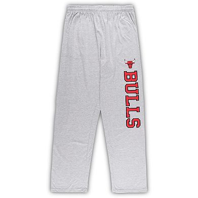 Men's Concepts Sport Red/Heather Gray Chicago Bulls Big & Tall T-Shirt and Pajama Pants Sleep Set