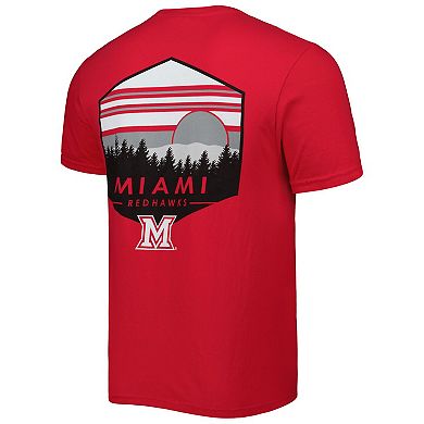 Men's Red Miami University RedHawks Landscape Shield T-Shirt