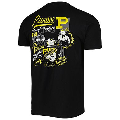 Men's Black Purdue Boilermakers Vintage Through the Years Two-Hit T-Shirt