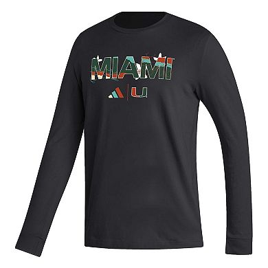 Men's adidas Black Miami Hurricanes Honoring Black Excellence Long Sleeve T-Shirt
