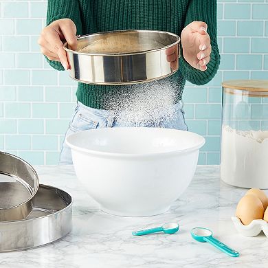 3-Piece Fine Mesh Sieve Strainer Set, Stainless Steel Flour Sifters for Baking