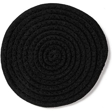 Cotton Trivet Potholder Set, Round Coasters in 4 Colors (7 Inches, 4 Pack)