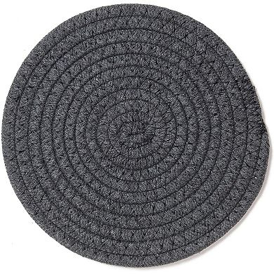 Cotton Trivet Potholder Set, Round Coasters in 4 Colors (7 Inches, 4 Pack)