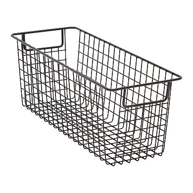 3 Pack Black Wire Baskets Bins for Storage Pantry Food Organizing Decor 16x6 X6"