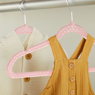 50 Pack Pink Velvet Baby Clothes Hangers for Closet Storage, Nursery (11 In)