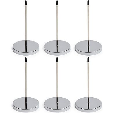 Juvale Receipt Holder - 6 Pack Ticket Stabbers, Stainless Steel Receipt Spike, Check Spindle for Restaurant, Office and Kitchen, Black and Silver, 2.75 x 5.5 Inches