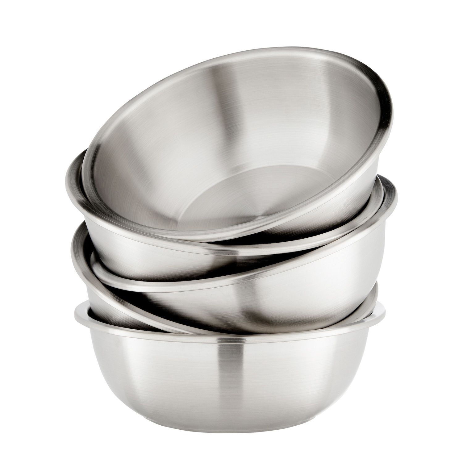 4-Piece Stainless Steel Mixing Bowl Set - 0.75, 1.5, 3, & 5 Quart Sizes, Dishwasher Safe