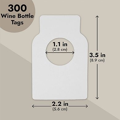 300 Plain White Wine Cellar Labels, Wine Tags For Wine Rack, 2.25"x 3.5"