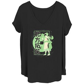 Juniors' Plus Size Nickelodeon Avatar: The Last Airbender Toph Kanji Poster Graphic Tee
