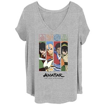 Juniors' Plus Size Nickelodeon Avatar: The Last Airbender Cast Elements Graphic Tee