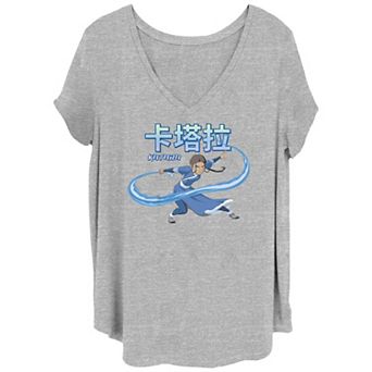 Juniors' Plus Size Nickelodeon Avatar: The Last Airbender Katara Fight Mode Graphic Tee