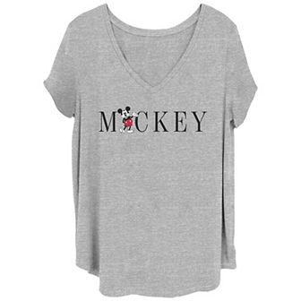 Disney's Mickey Mouse Juniors' Plus Size Simple Text Graphic Tee