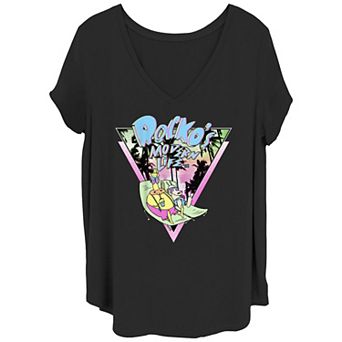 Juniors' Plus Size Nickelodeon Rocko's Modern Life Tanning Retro Palm Trees Graphic Tee
