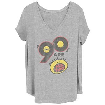 Juniors' Plus Size Nickelodeon The '90s Are All That Distressed Logo Graphic Tee