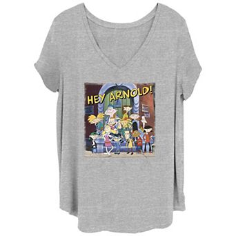Juniors' Plus Size Nickelodeon Hey Arnold And Friends Porch Group Graphic Tee