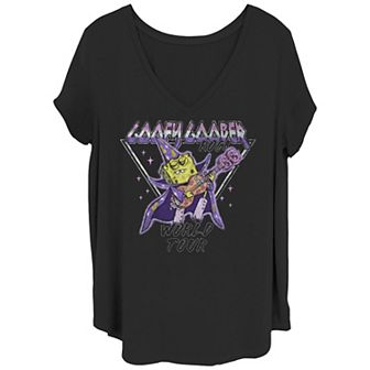 Juniors' Plus Size Nickelodeon SpongeBob SquarePants Goofy Goober Rock World Tour Graphic Tee