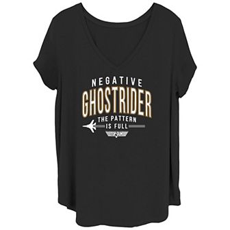 Juniors' Plus Size Top Gun Negative Ghostrider Pattern is Full Text Graphic Tee