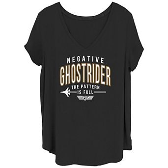 Juniors' Plus Size Top Gun Negative Ghostrider Pattern is Full Text Graphic Tee