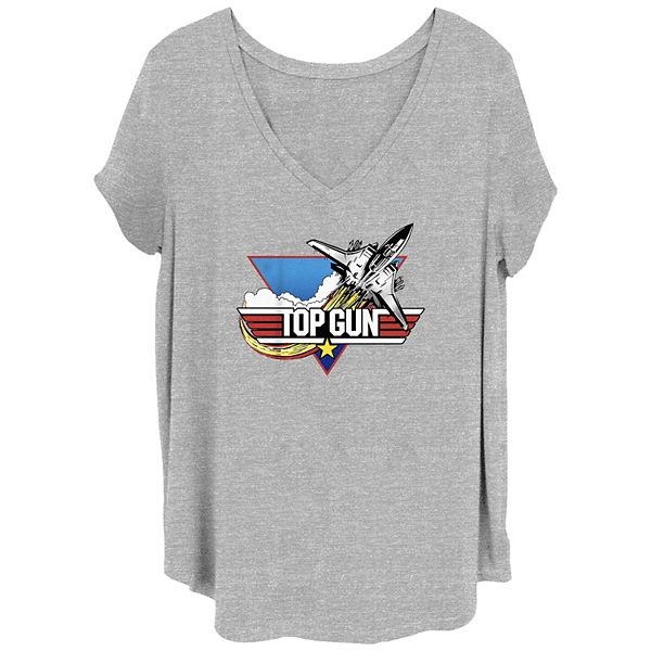 Juniors' Plus Size Top Gun Fighter Jet Logo Graphic Tee