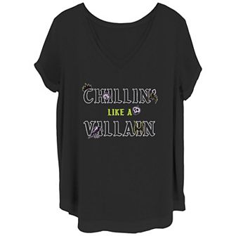 Disney Villains Juniors' Plus Size Chillin' Like A Villain Graphic Tee