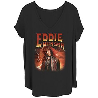 Juniors' Plus Size Stranger Things Eddie Munson Hellfire Club Graphic Tee