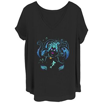 Disney's The Little Mermaid Ursula Juniors' Plus Size Flotsam And Jetsam Graphic Tee