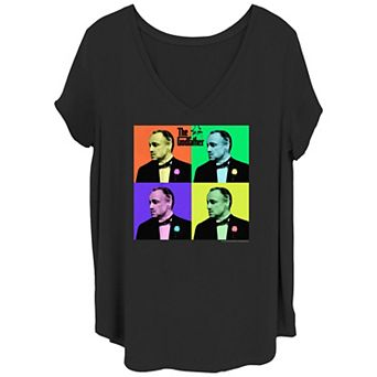 Juniors' Plus Size The Godfather Don Corleone Pop Art Squares Graphic Tee