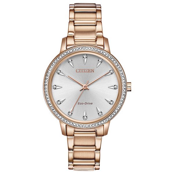 Rose Gold-Tone Crystal Analog Watch