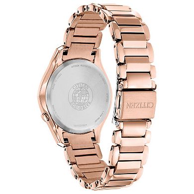 Citizen Women's Eco-Drive Moderna Rose Tone Stainless Steel Bracelet Watch