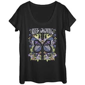 Juniors' Keep Growing Scoop Neck Graphic Tee
