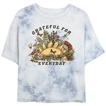 Juniors' Grateful For Everyday Bombard Wash Graphic Crop Tee
