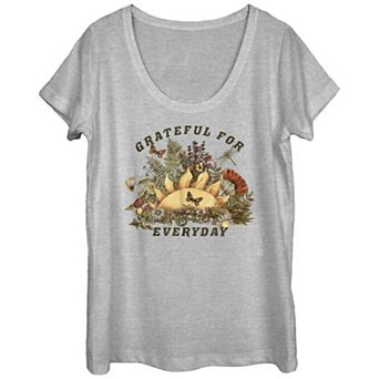 Juniors' Grateful For Everyday Scoop Neck Graphic Tee