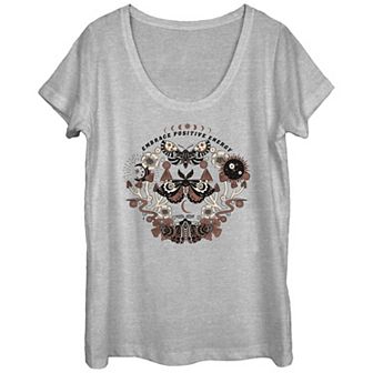 Juniors' Embrace Positive Energy Scoop Neck Graphic Tee