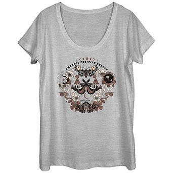 Juniors' Embrace Positive Energy Scoop Neck Graphic Tee