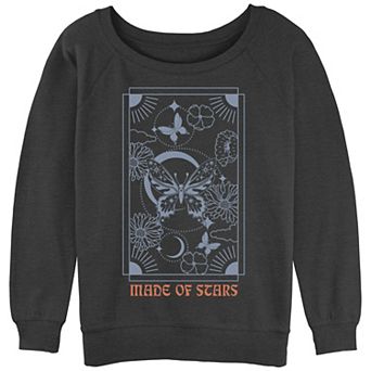 Juniors' Celestial Star Card Slouchy Terry Pullover
